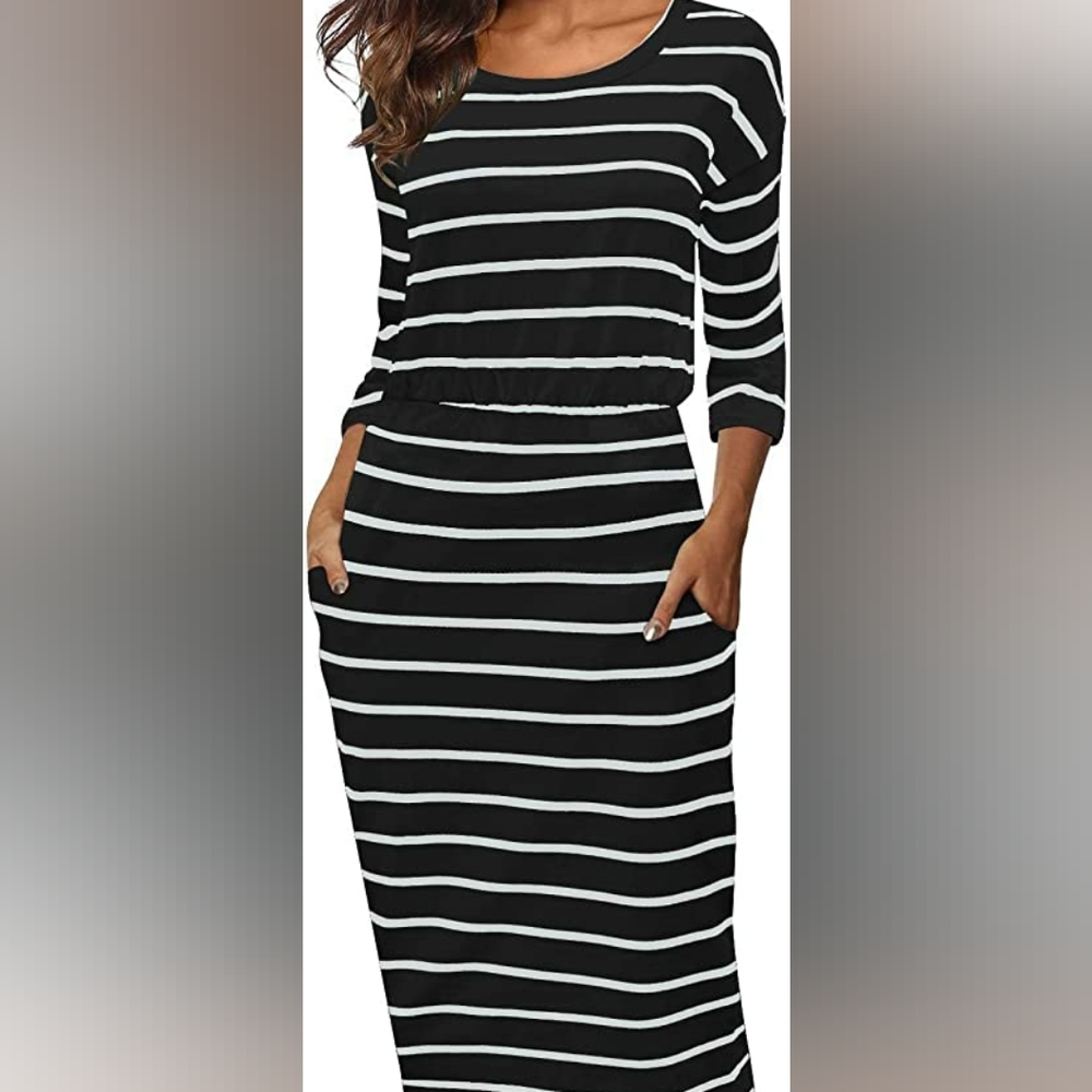 Moyabo Striped Dress (NEW) Med.